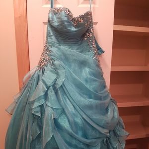 Teal grad gown